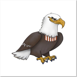 Cute Bald Eagle Drawing Posters and Art